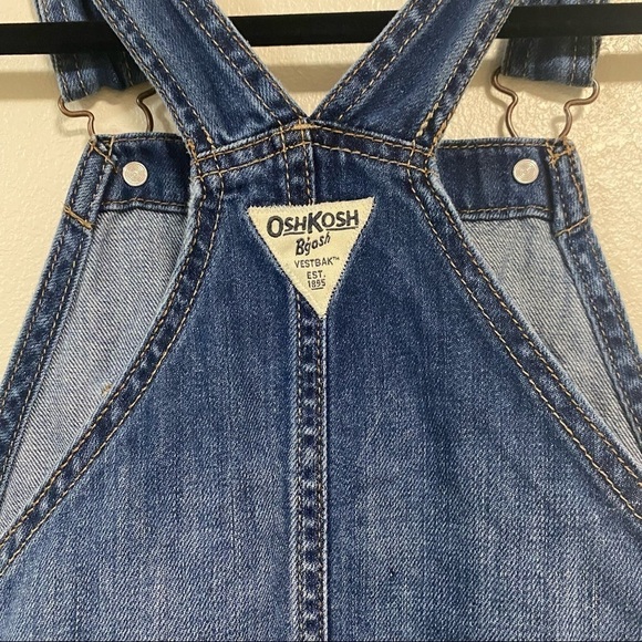 Oshkosh B’hosh overalls Kids Size 14 Medium Wash Kids Jean short overalls - Picture 9 of 13